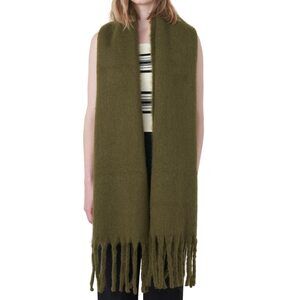 5761 Big Scarf Coloured Oversized Tassel Soft Fall Winter Thick